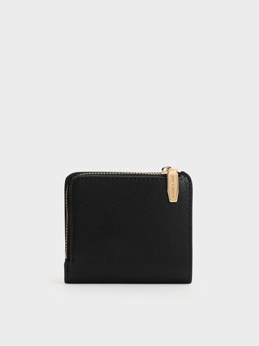 Keely Top Zip Small Wallet, Black, hi-res