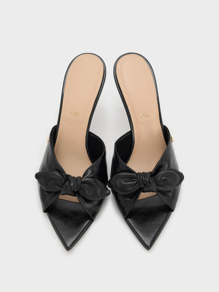Jayce Leather Stiletto Mules, Black, hi-res