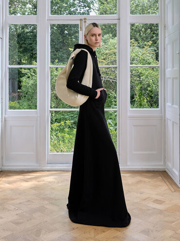 Toni Knotted Crescent Hobo Bag, Chalk, hi-res