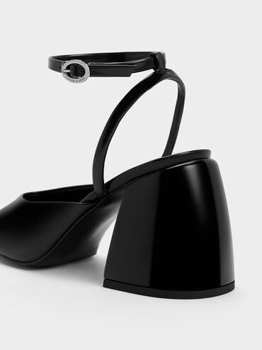 Chunky Heel Ankle-Strap Pumps, Black Box, hi-res
