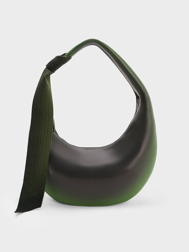 Toni Gradient Knotted Crescent Hobo Bag, Green, hi-res