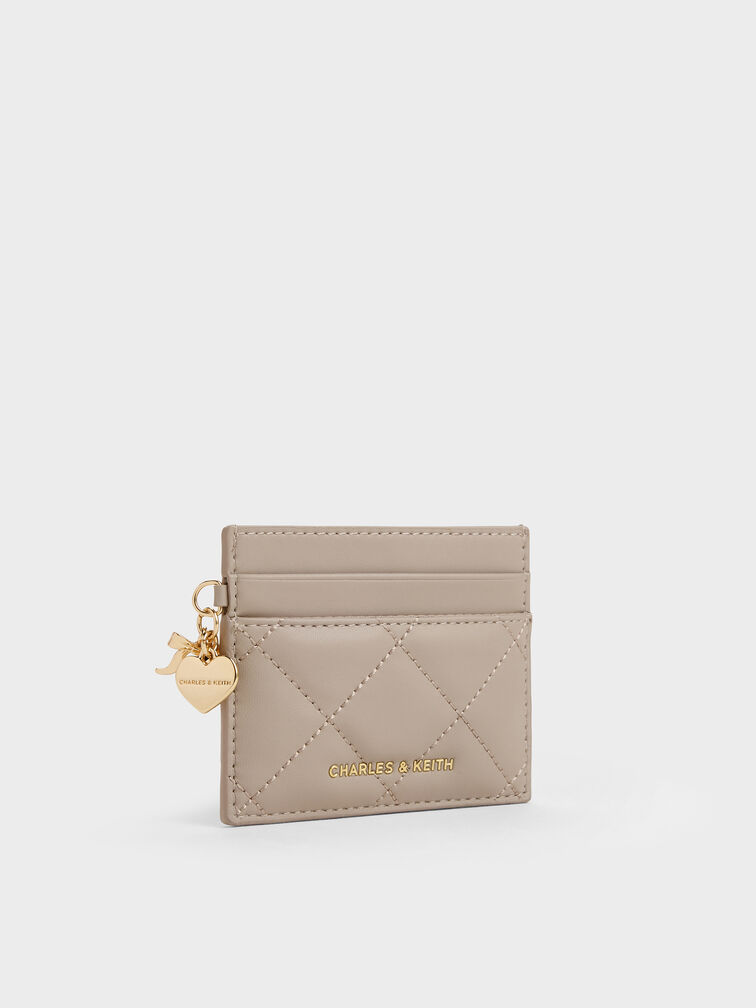 Arrietty Quilted Card Holder, Taupe, hi-res