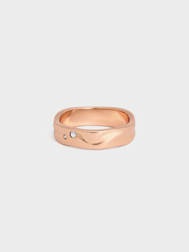 Ottilie Crystal Sculptural Ring, Rose Gold, hi-res