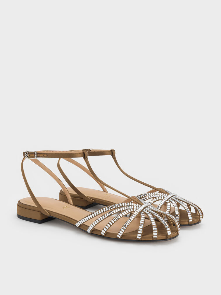 Jaylene Gem Caged Sandals, Brown, hi-res