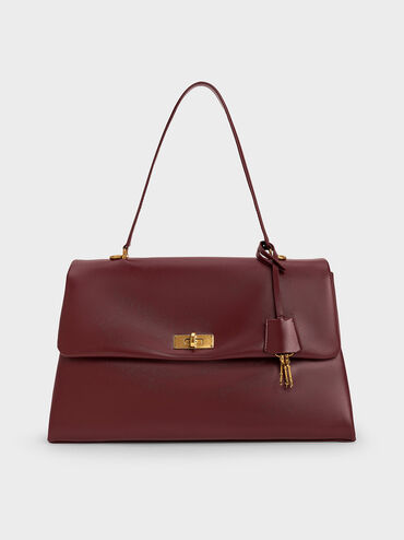 Kerry Top Handle Satchel Bag, Mulberry Plum, hi-res