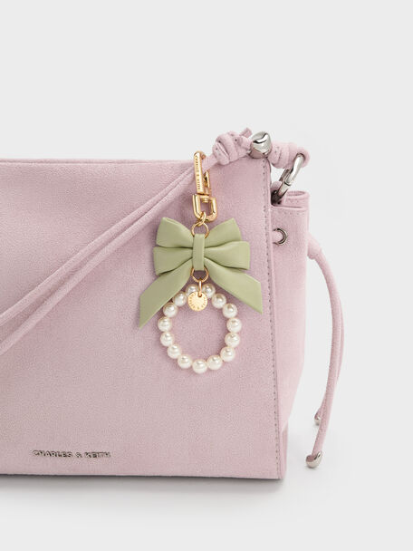 Halsey Bow-Pearl Charm, Pale Sage, hi-res