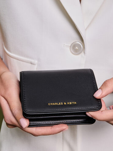 Lyla Knotted-Strap Wallet, Black, hi-res