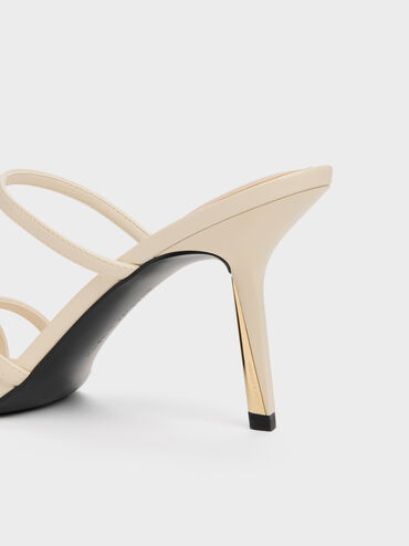 Taylen Strappy Heeled Mules, Beige, hi-res