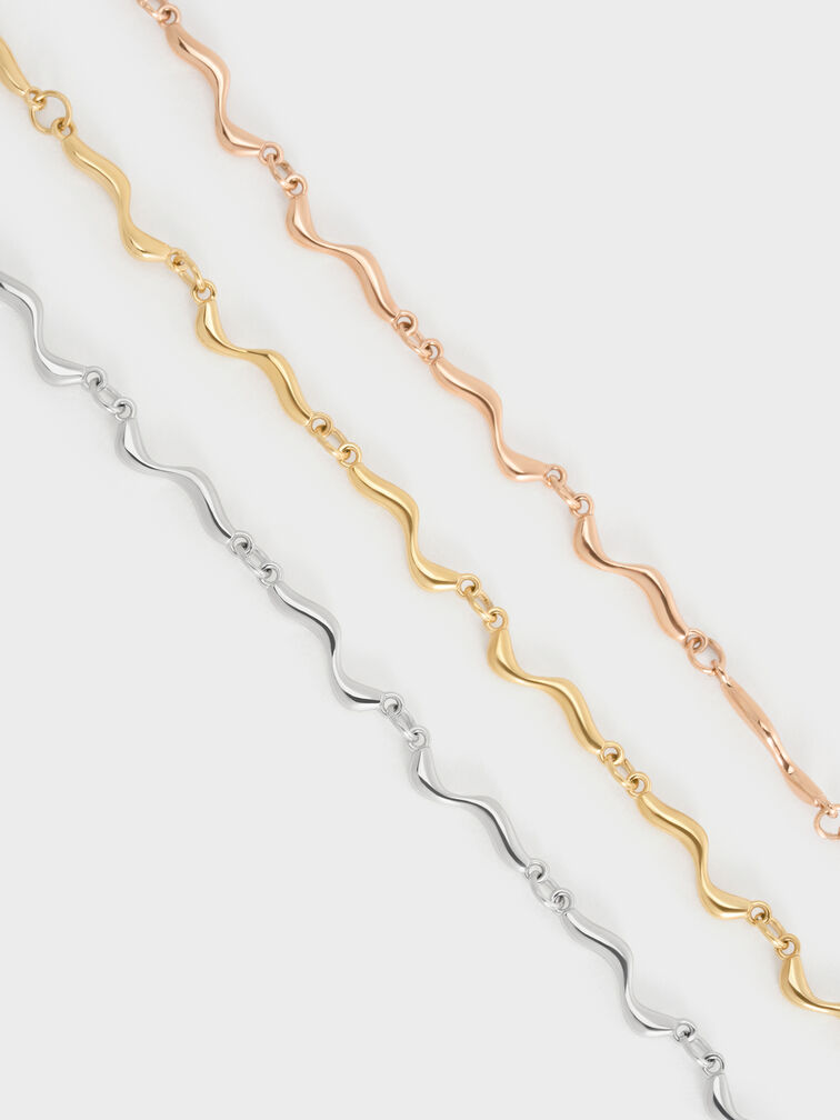 Emilia Wavy Bracelet, Rose Gold, hi-res