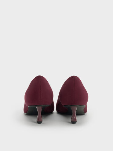 Ruthie Faux Suede Kitten Heels, Burgundy, hi-res