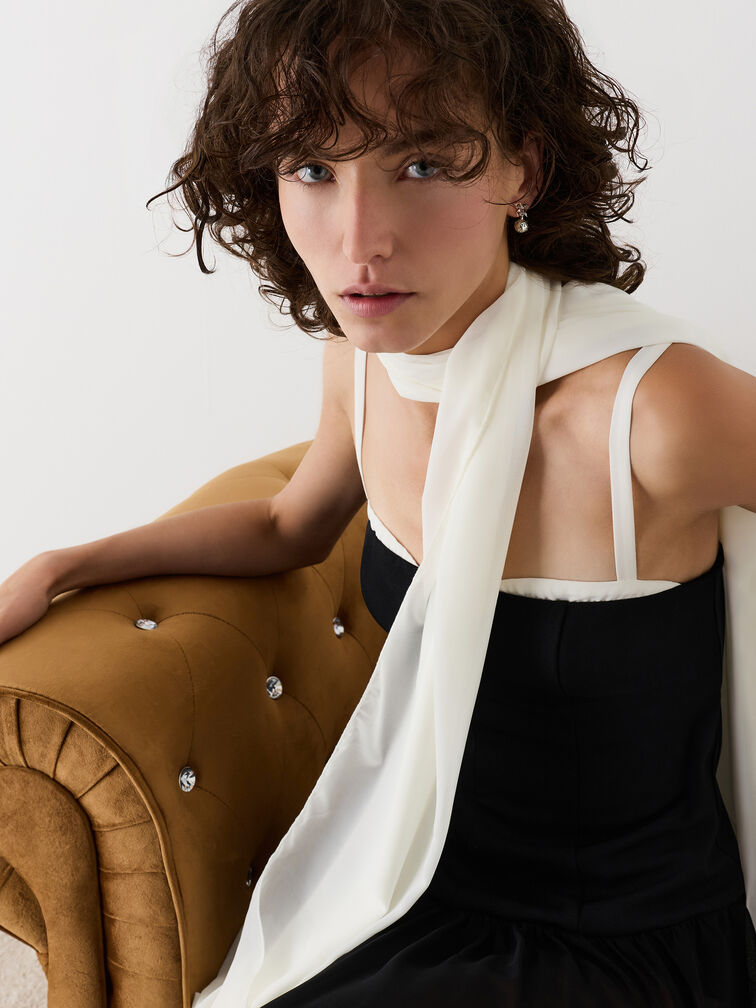 Athalia Crystal-Embellished Bow Snowflake-Ball Drop Earrings, Silver, hi-res