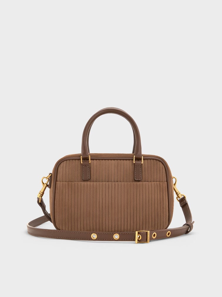 Mini Sianna Corduroy Bowling Bag, Mocha Brown, hi-res