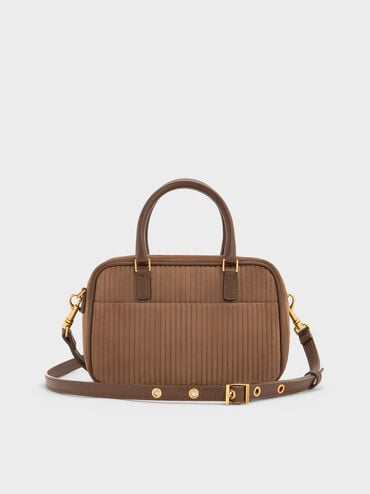 Mini Sianna Corduroy Bowling Bag, Mocha Brown, hi-res