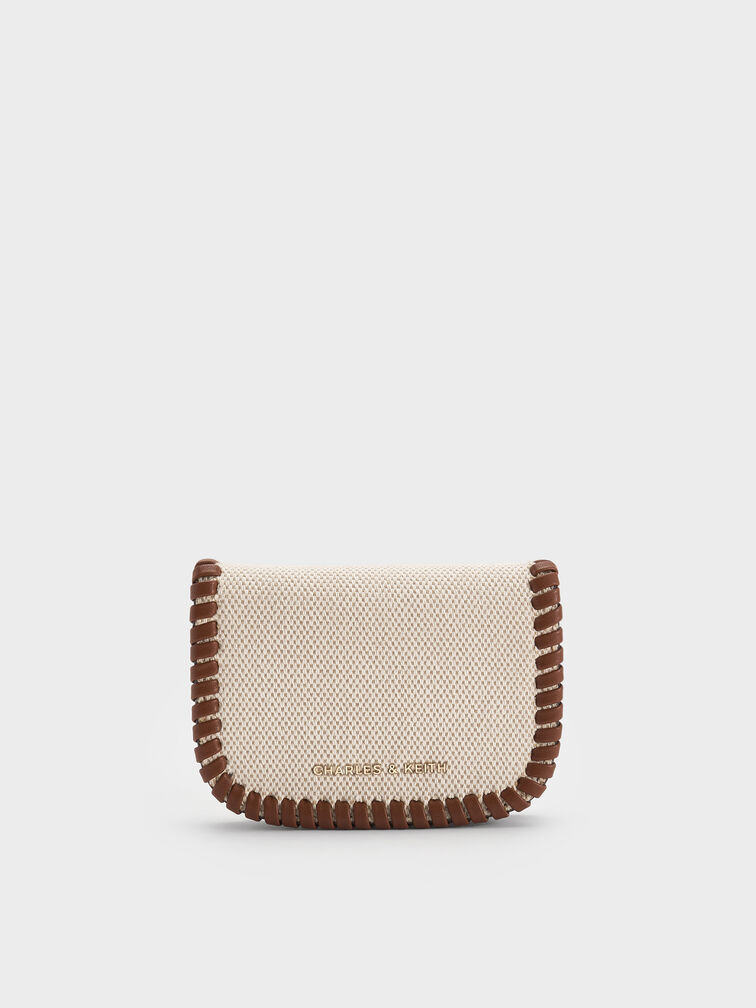 Blume Canvas Braided Chain-Handle Wallet, Taupe Canvas, hi-res