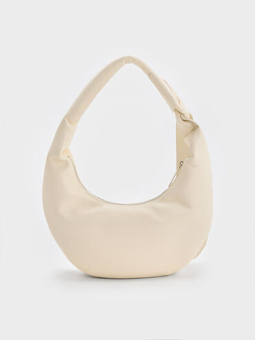 Toni Knotted Crescent Hobo Bag, Chalk, hi-res
