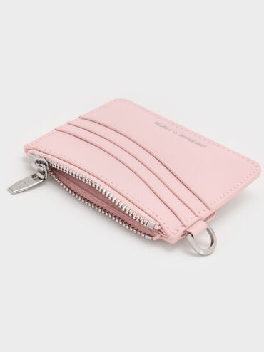 Agatha Chain-Accent Wristlet Card Holder, Cotton Candy Pink, hi-res