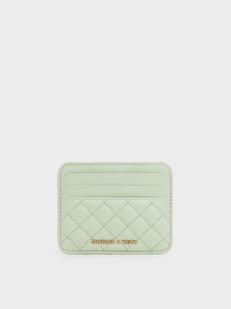 Cleo Quilted Card Holder, Mint Green, hi-res