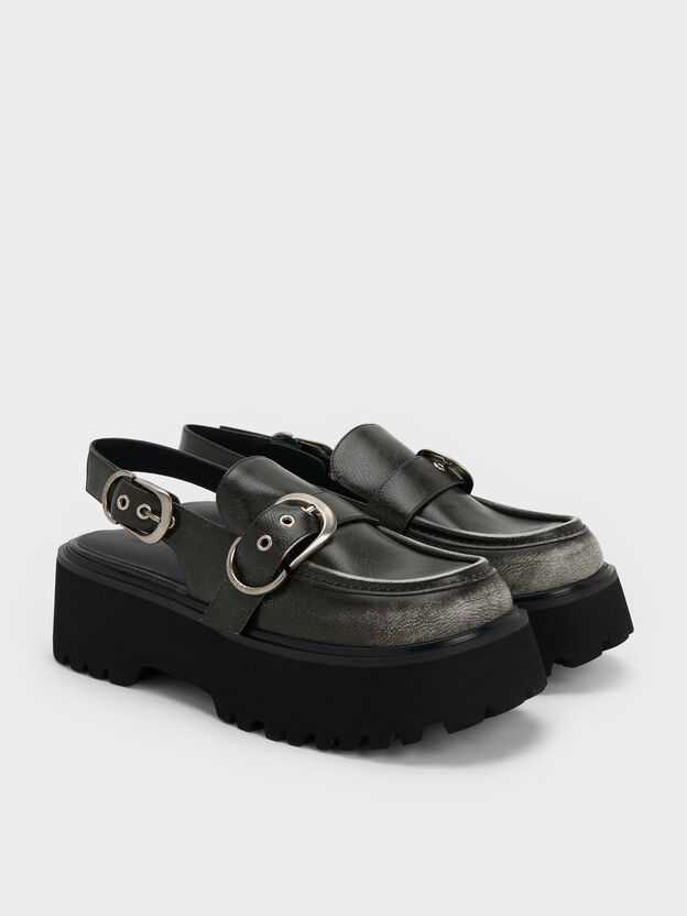 Eliot Platform Slingback Loafers, Grey, hi-res