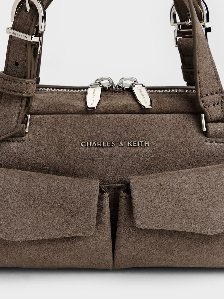 Rachel Multi-Pocket Bowling Bag, Stone Grey, hi-res