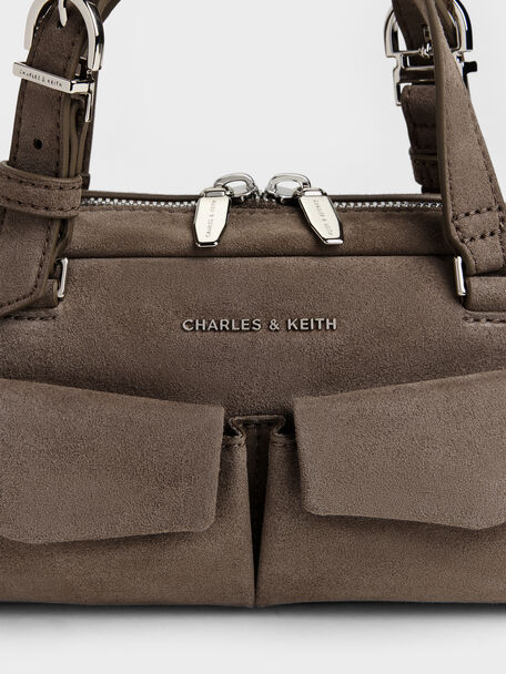 Rachel Multi-Pocket Bowling Bag, Stone Grey, hi-res