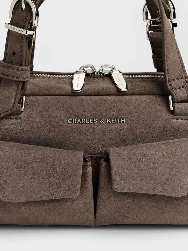 Rachel Multi-Pocket Bowling Bag, Stone Grey, hi-res