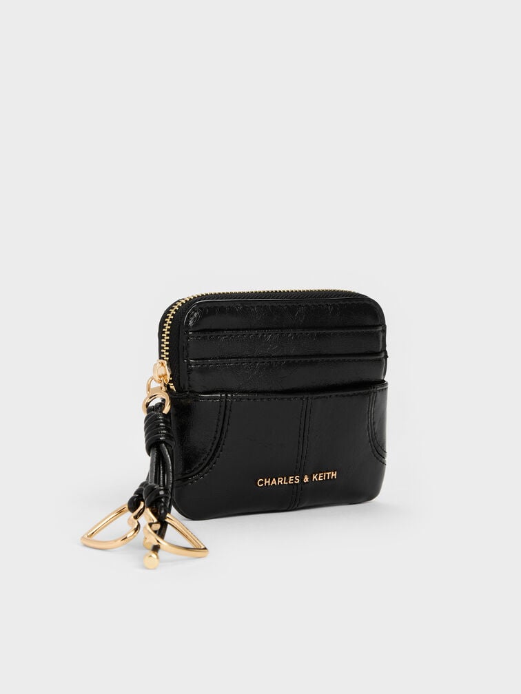 Ciara Top-Zip Card Holder, Black, hi-res