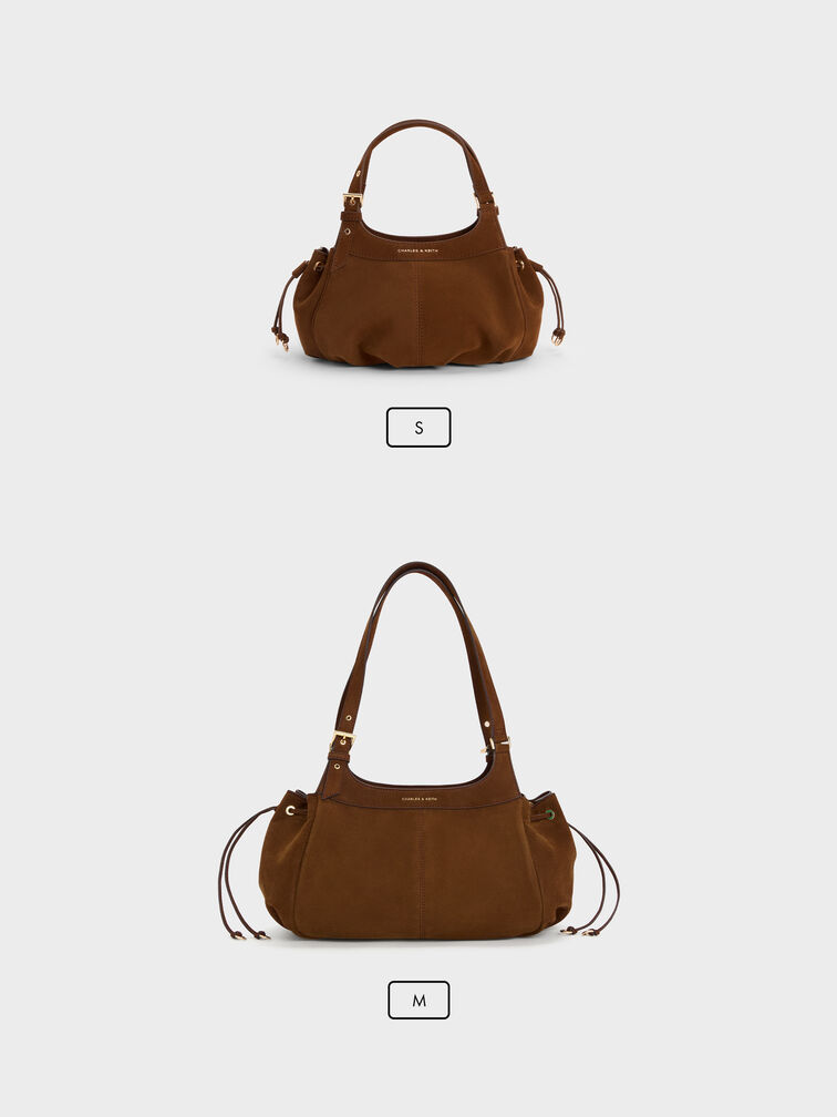 Mini Lillith Drawstring Bucket Bag, Pecan Brown, hi-res