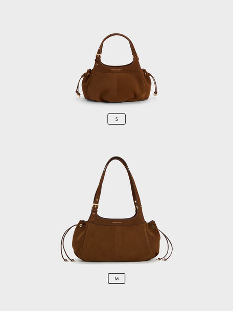 Mini Lillith Drawstring Bucket Bag, Pecan Brown, hi-res
