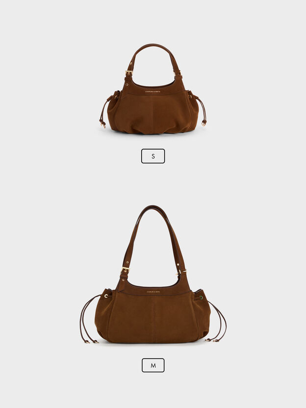 Mini Lillith Drawstring Bucket Bag, Pecan Brown, hi-res