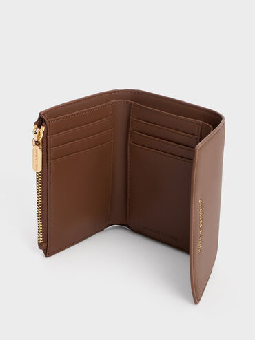 Briony Curved Flap Wallet, Chocolate, hi-res