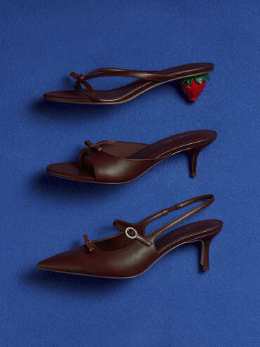 Sonali Bow Slingback Pumps, Burgundy, hi-res