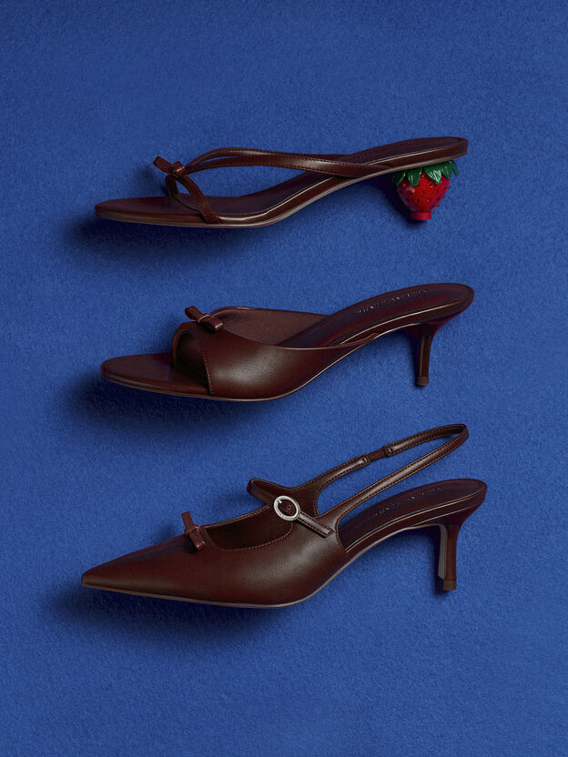 Sonali Bow Slingback Pumps, Burgundy, hi-res