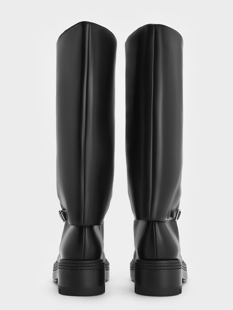 Davis Buckled Fold-Over Boots, Black, hi-res