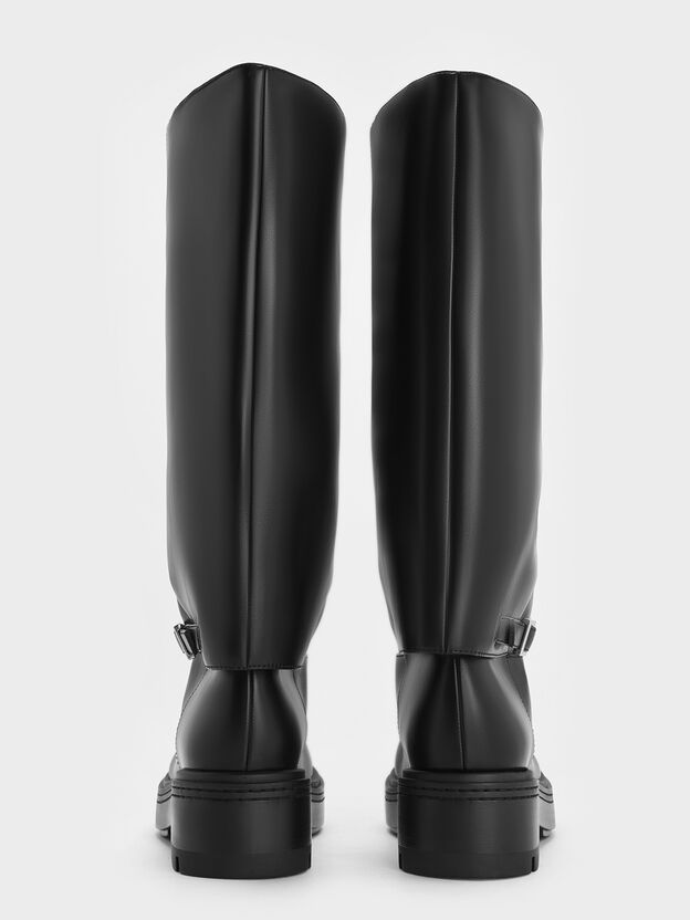 Davis Buckled Fold-Over Boots, Black, hi-res