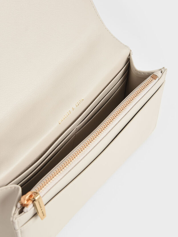 Paffuto Quilted Wallet On Chain, Cream, hi-res
