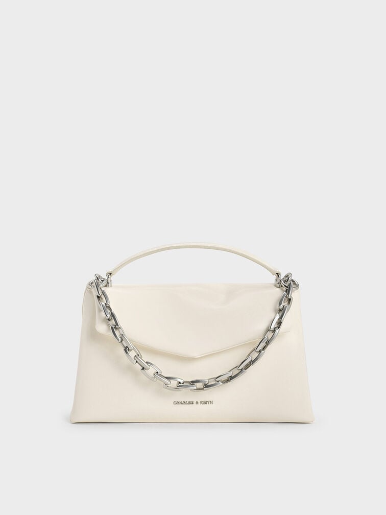 Andromeda Chunky-Chain Top Handle Bag, Cream, hi-res