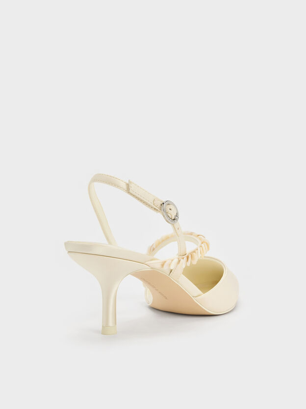 Briella Sequinned Slingback Pumps, Cream, hi-res