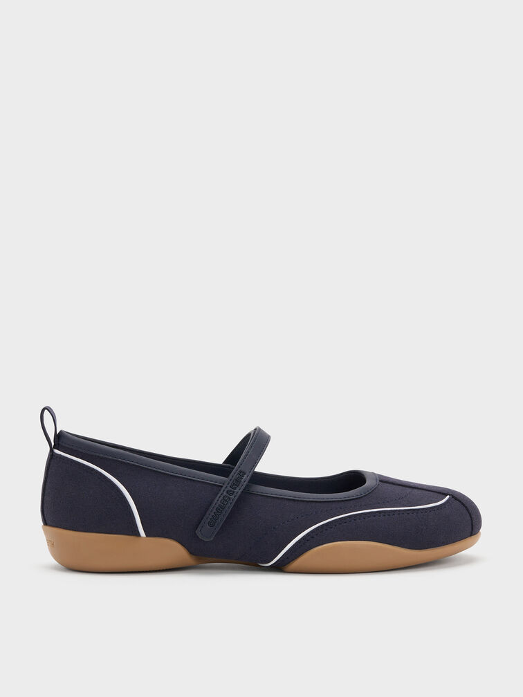Louise Contrast-Trim Mary Jane Sneakers, Dark Blue, hi-res
