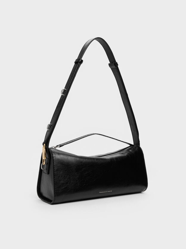 Delfina Elongated Shoulder Bag, Noir, hi-res