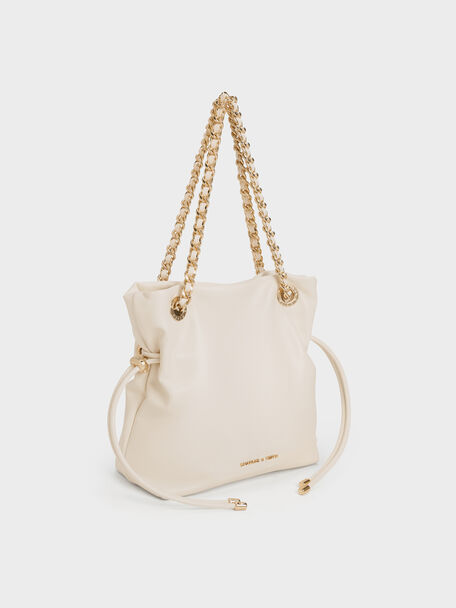Arya Braided-Chain Crossbody Bag, Cream, hi-res