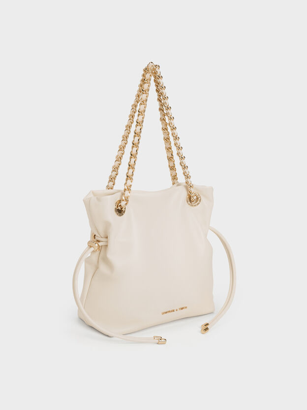 Arya Braided-Chain Crossbody Bag, Cream, hi-res