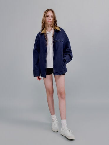 Faux Suede Two-Tone Low-Top Sneakers, White, hi-res