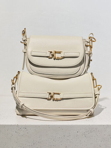 Gwynne Metallic-Accent Crossbody Bag, Cream, hi-res