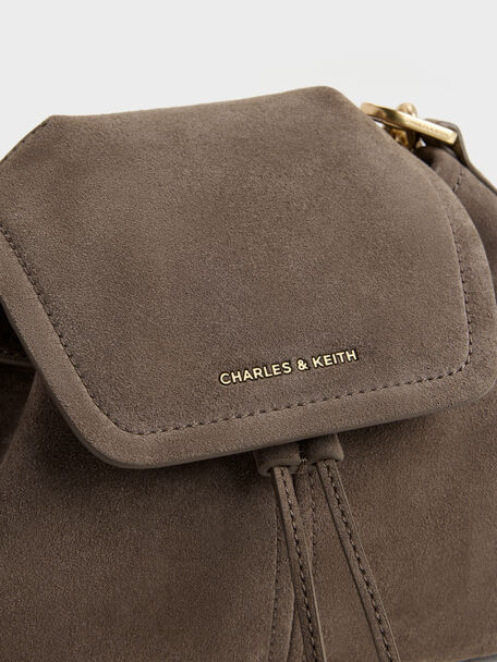 Noane Side-Pocket Two-Way Bucket Bag, Stone Grey, hi-res