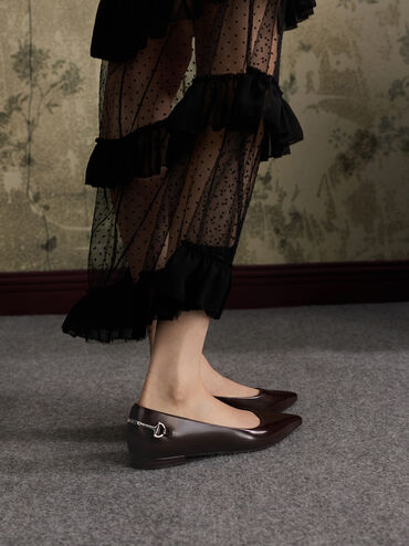 Erinna Metallic-Accent Pointed-Toe Flats, Burgundy, hi-res