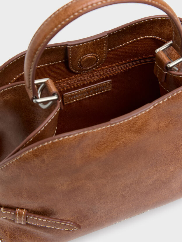 Delfina Chain Side-Belt Tote Bag, Distressed Tan, hi-res