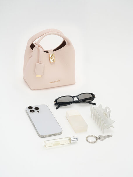 Mini Chance Turn-Lock Bucket Bag, Soft Pink, hi-res