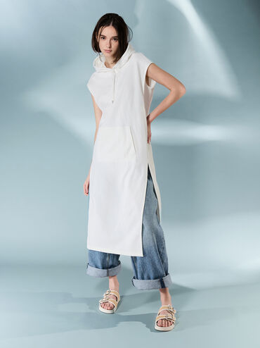 Raffia Gem-Buckle Double-Strap Sandals, Sand, hi-res