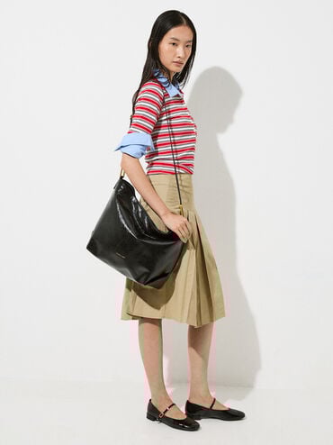 Sianna Slouchy Hobo Bag, Black, hi-res