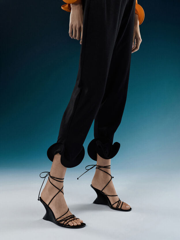 Noona Strappy Wedges, Black Box, hi-res